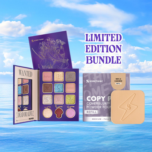 [2 PCS] One Piece - Eyeshadow + Refill Coverblur Powder Foundation