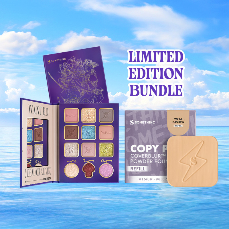 [2 PCS] One Piece - Eyeshadow + Refill Coverblur Powder Foundation